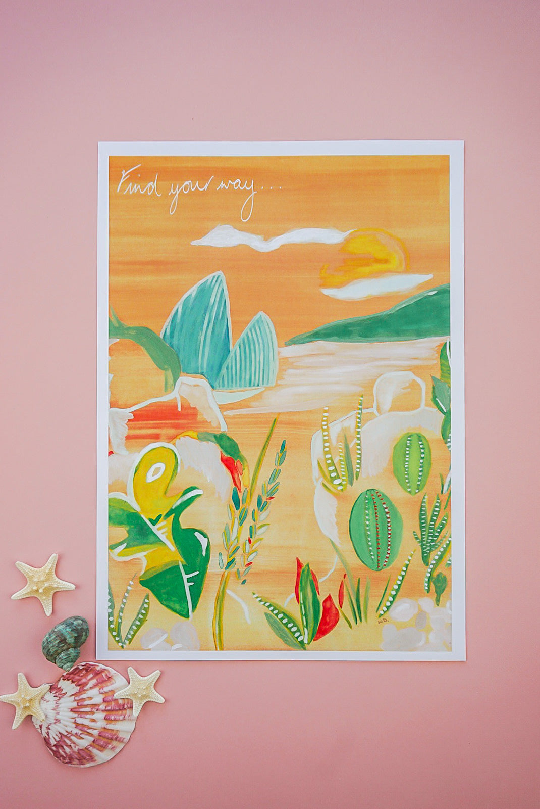 Cactus Bay A4 Art Print